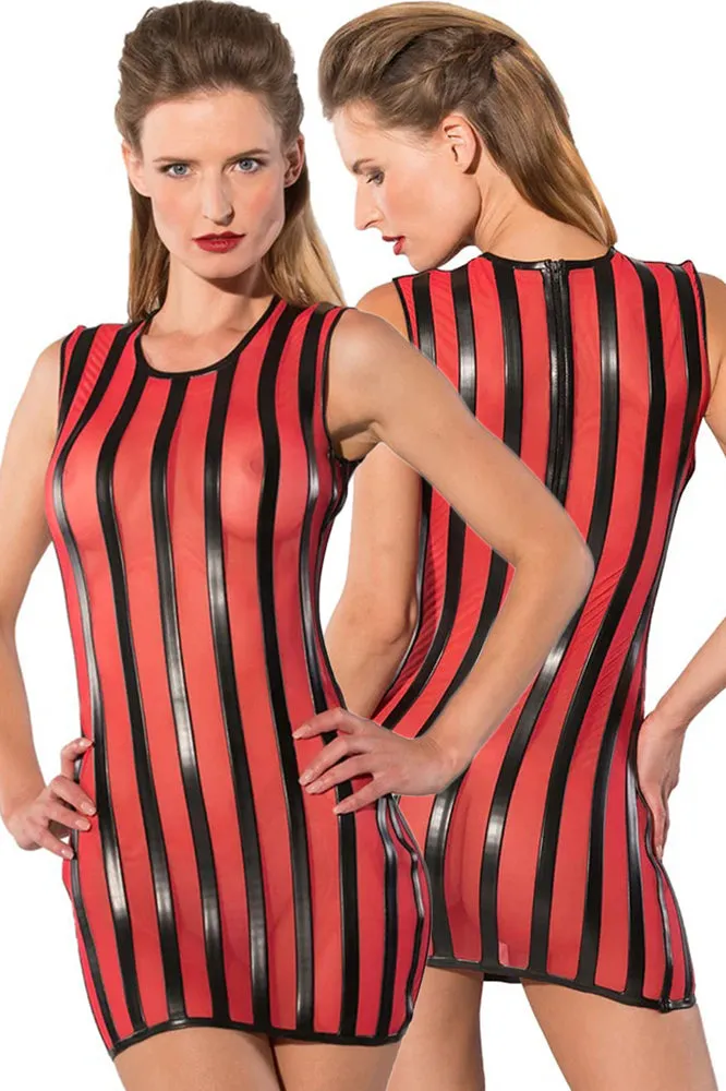 Guilty Pleasure Red Striped Datex Dress