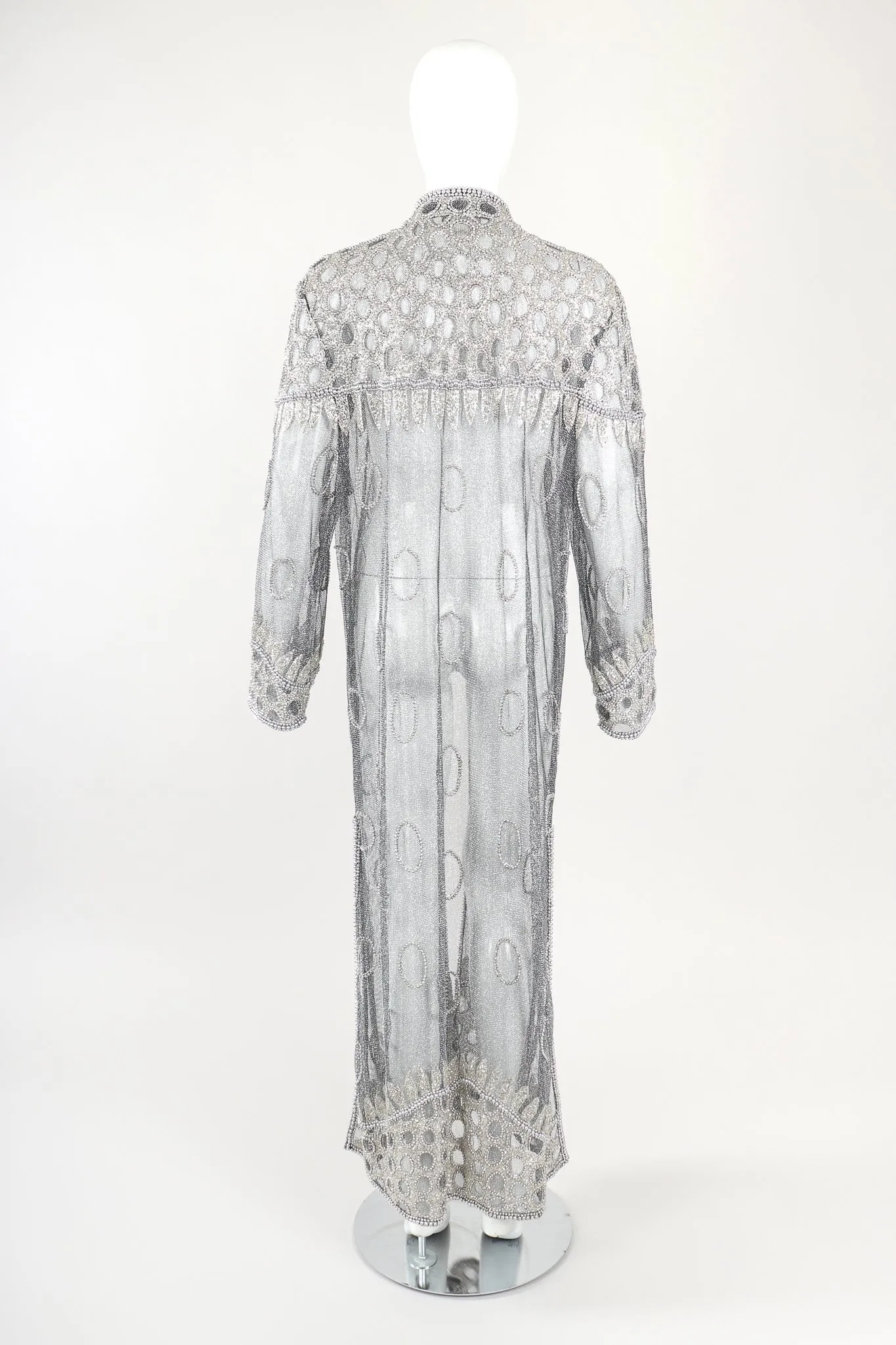 Gunmetal Sheer Beaded Duster & Sash