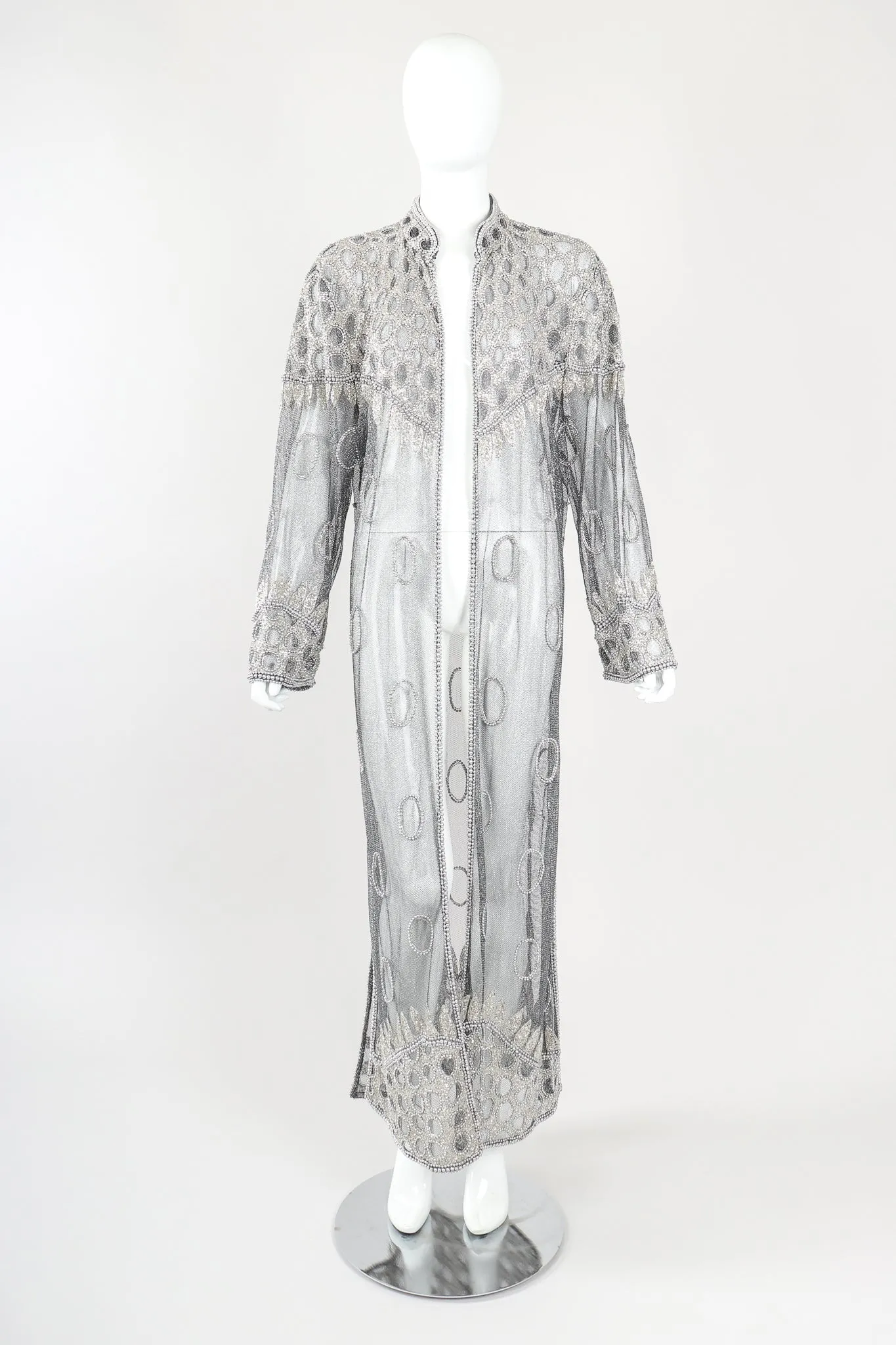 Gunmetal Sheer Beaded Duster & Sash
