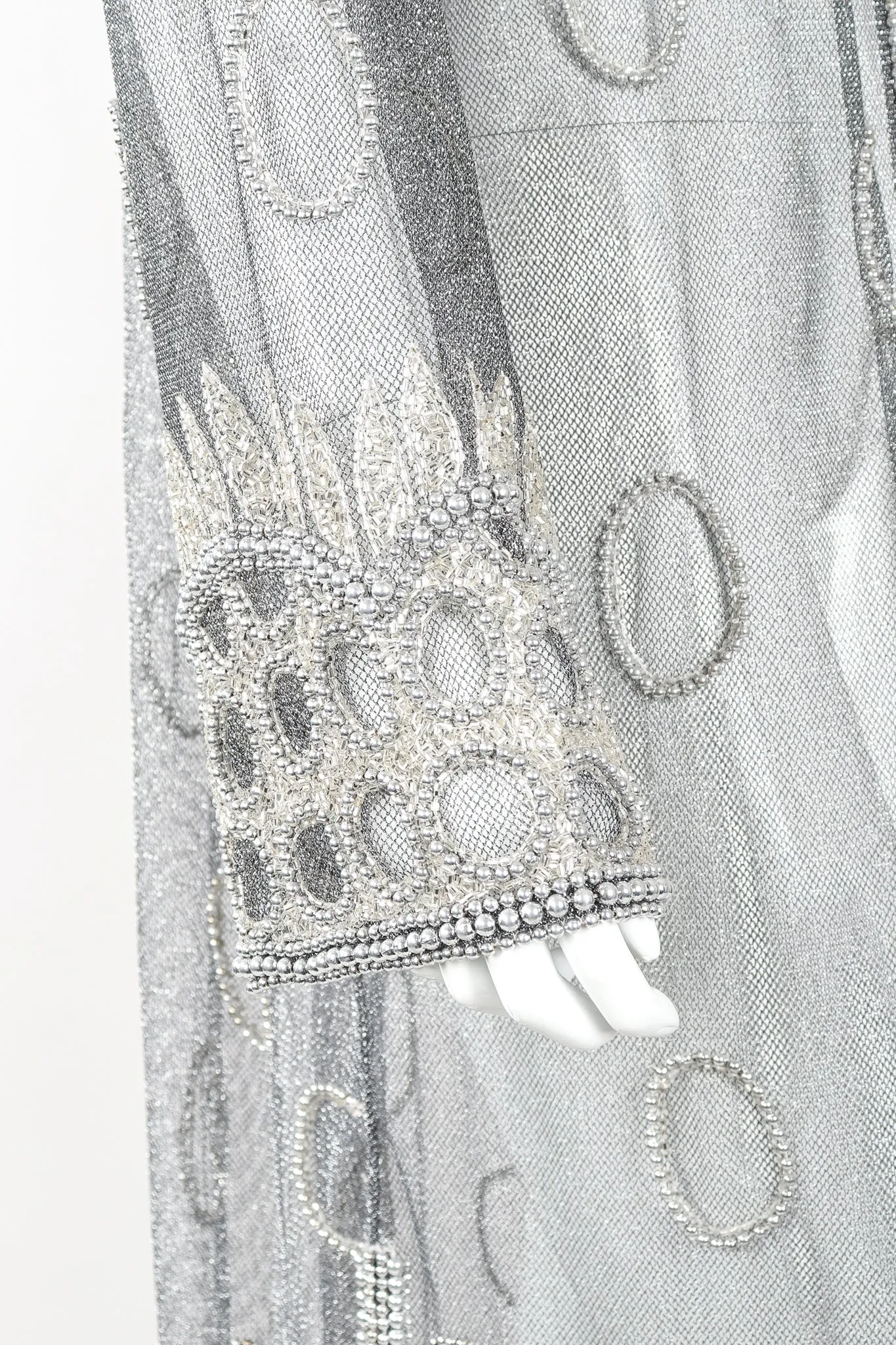 Gunmetal Sheer Beaded Duster & Sash