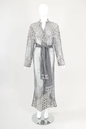 Gunmetal Sheer Beaded Duster & Sash