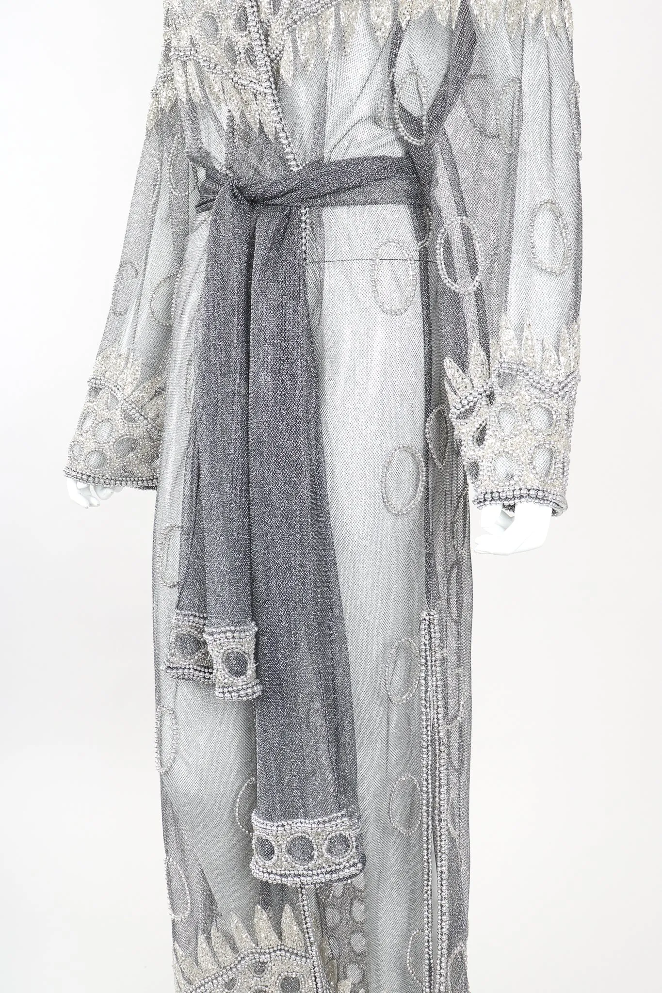 Gunmetal Sheer Beaded Duster & Sash