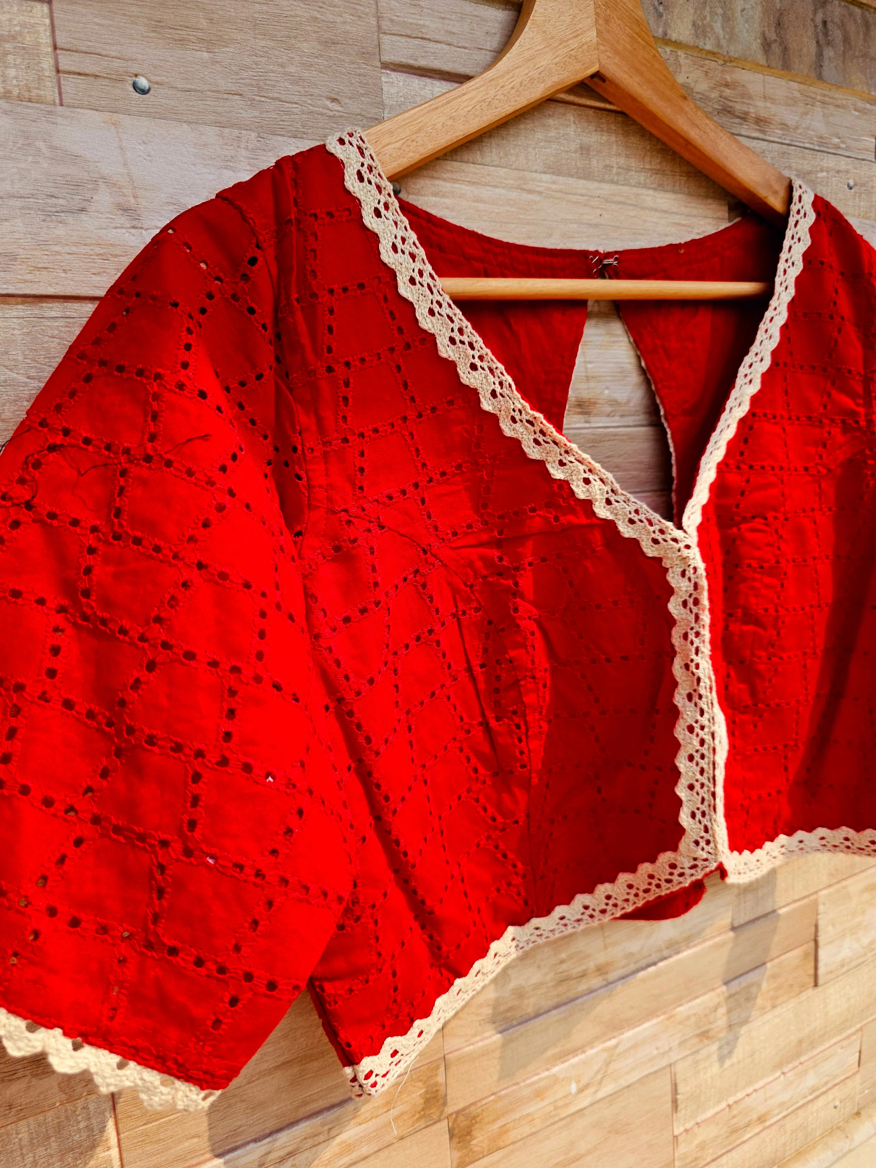 Hakoba Blouses, with Lace Borders