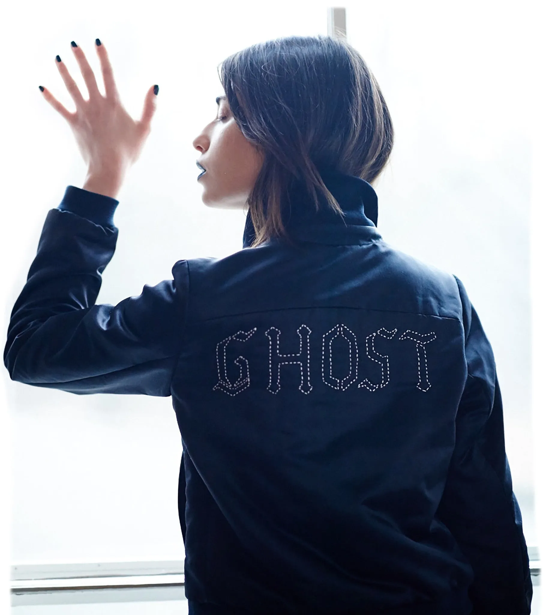 Hand Embroidered GHOST Club Jacket & Sheer Ruche Jumper