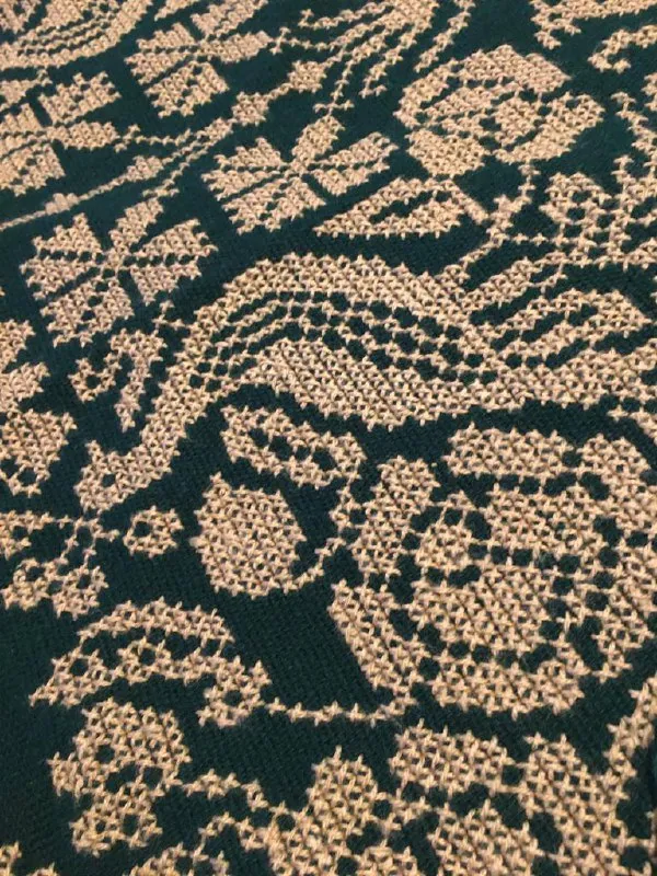 Hand Embroidered Mexican Poncho - Mañanita - Punto de Cruz - Poncho Mexicano