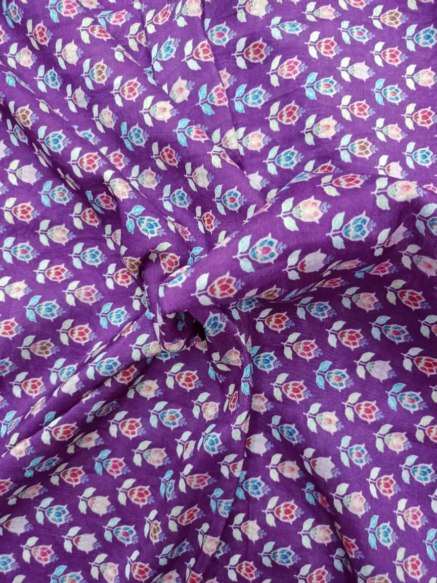 Handloom Pure Silk Soft Chanderi Digital Printed Fabric