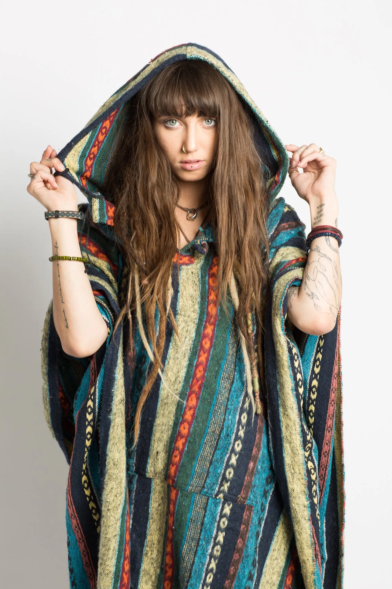 Handmade Blue Nepalese Poncho