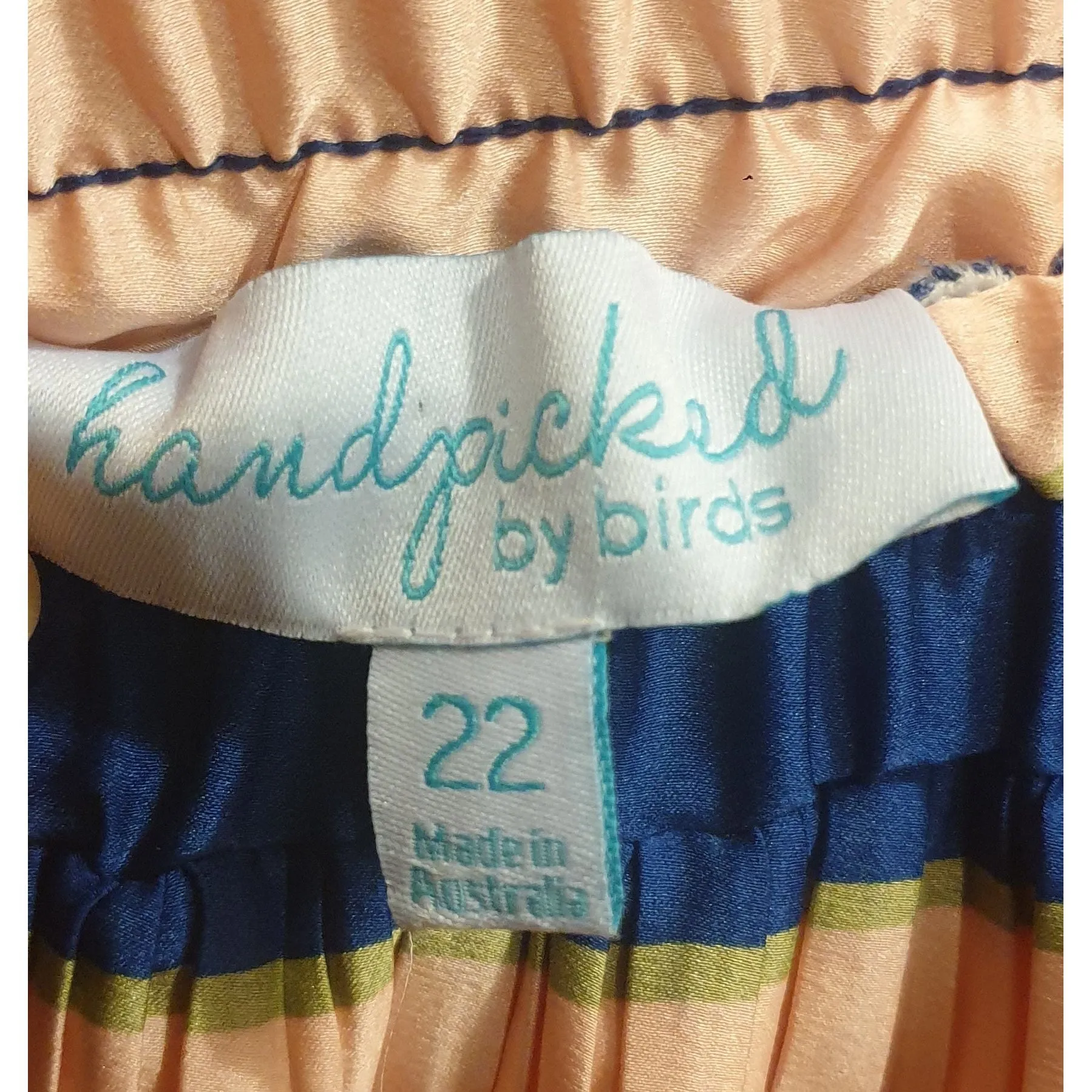 Handpicked by Birds colourful horizontal striped and pleated skirt size 22 (best fits size 18-20)