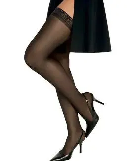 Hanes Women's Silk Reflections Thigh-High Stockings 1 Jet A-B