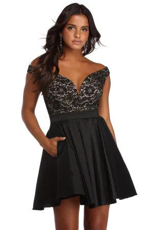 Hayley Lace Stylish Taffeta Dress