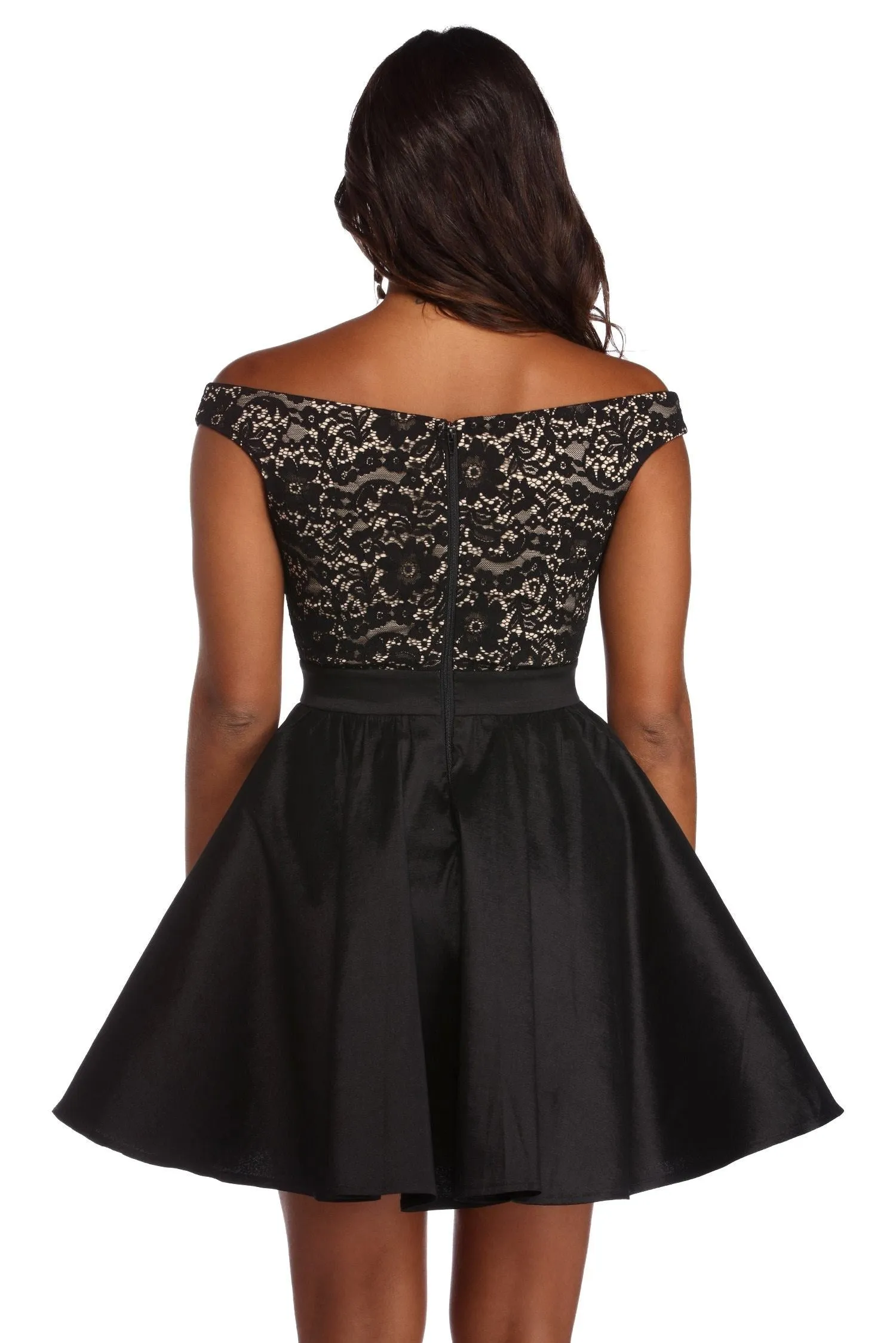 Hayley Lace Stylish Taffeta Dress