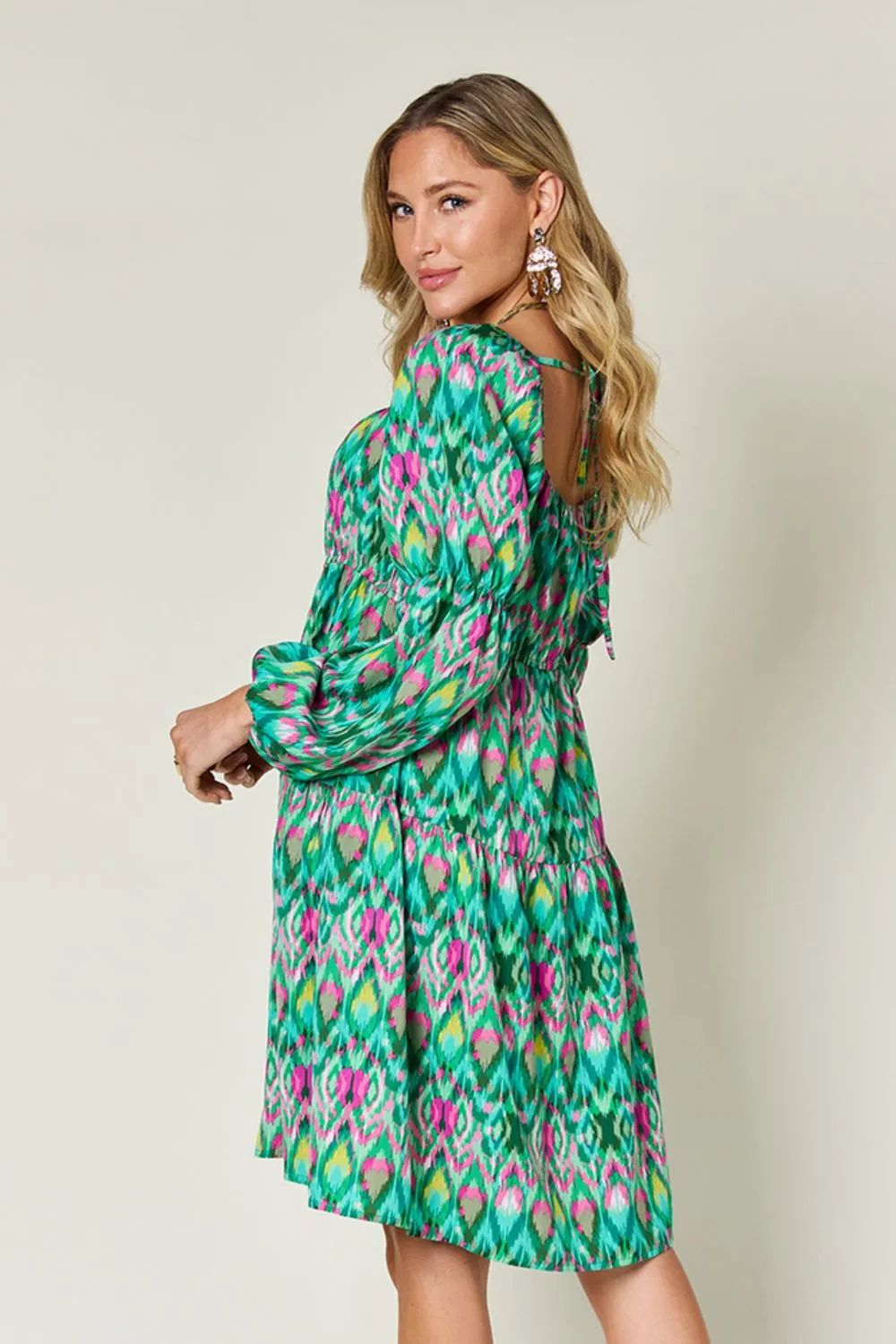 Hazel Blues® |  Double Take Printed Long Sleeve Dress