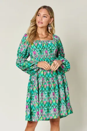 Hazel Blues® |  Double Take Printed Long Sleeve Dress