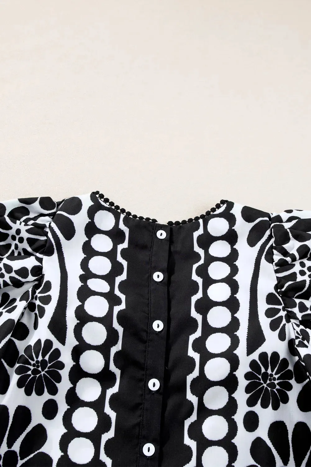 Hazel Blues® |  Printed Round Neck Half Sleeve Blouse