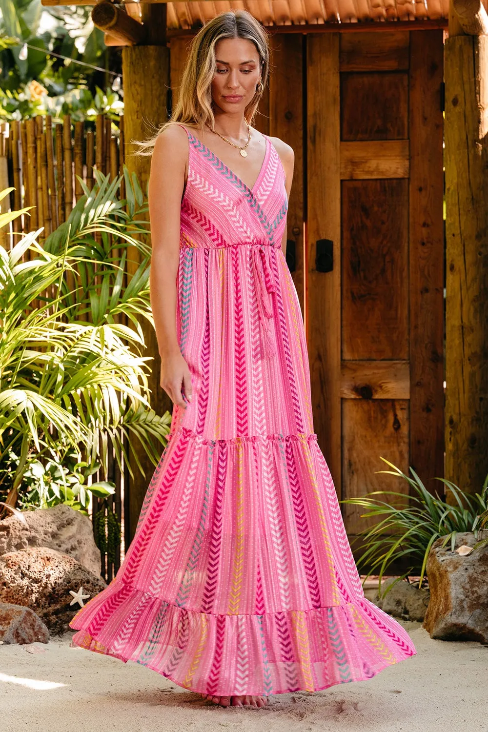 Hazel Blues® |  Printed Surplice Maxi Cami Dress