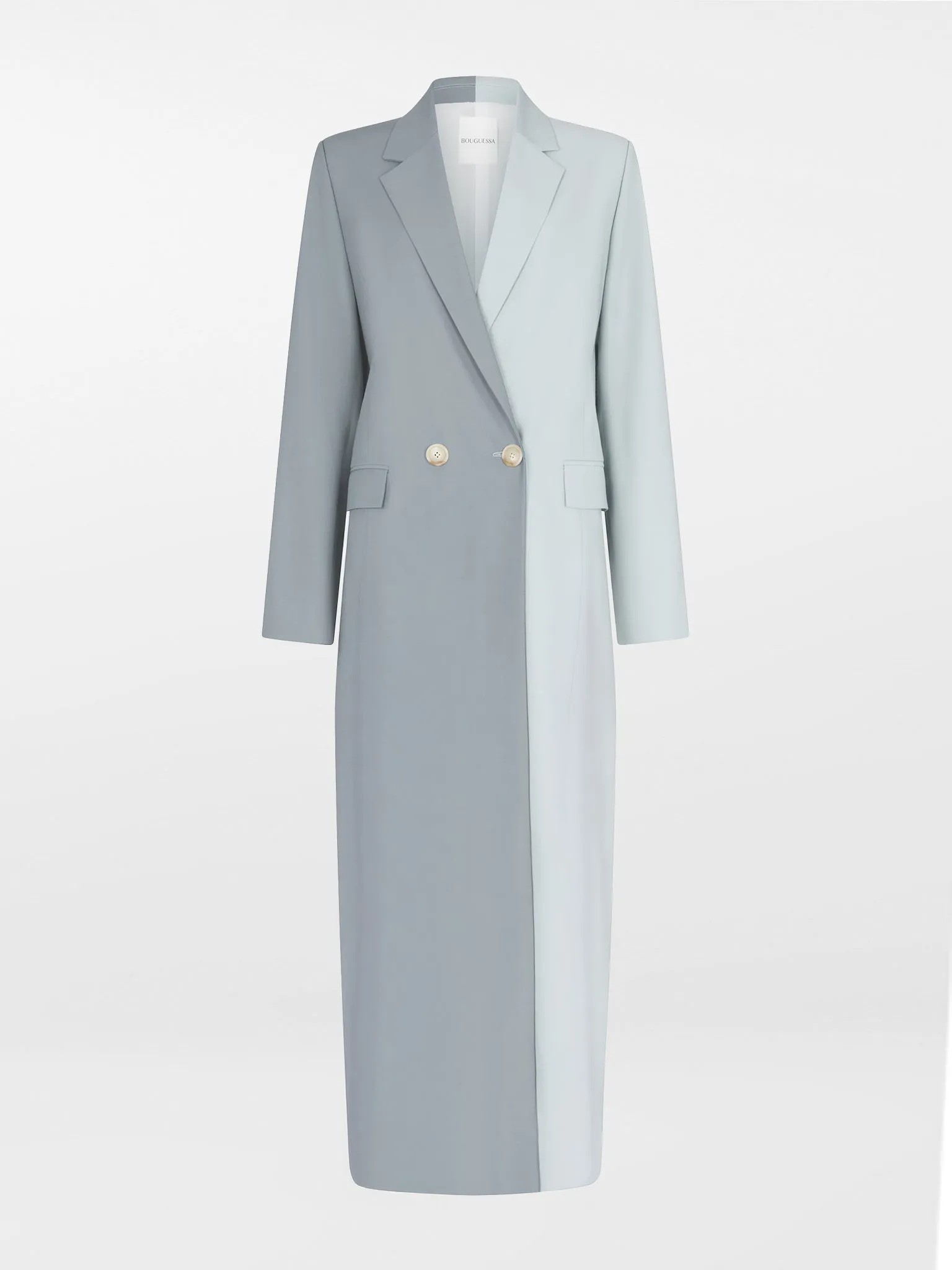 Hend Long Blazer - Gray & Light Blue