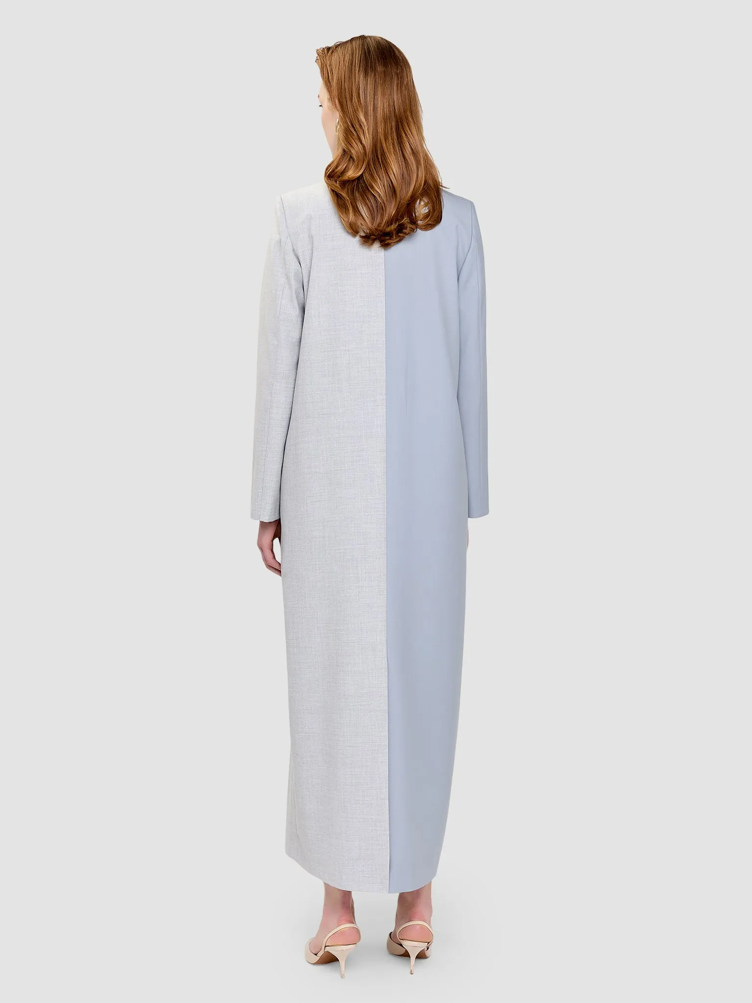 Hend Long Blazer - Gray & Light Blue