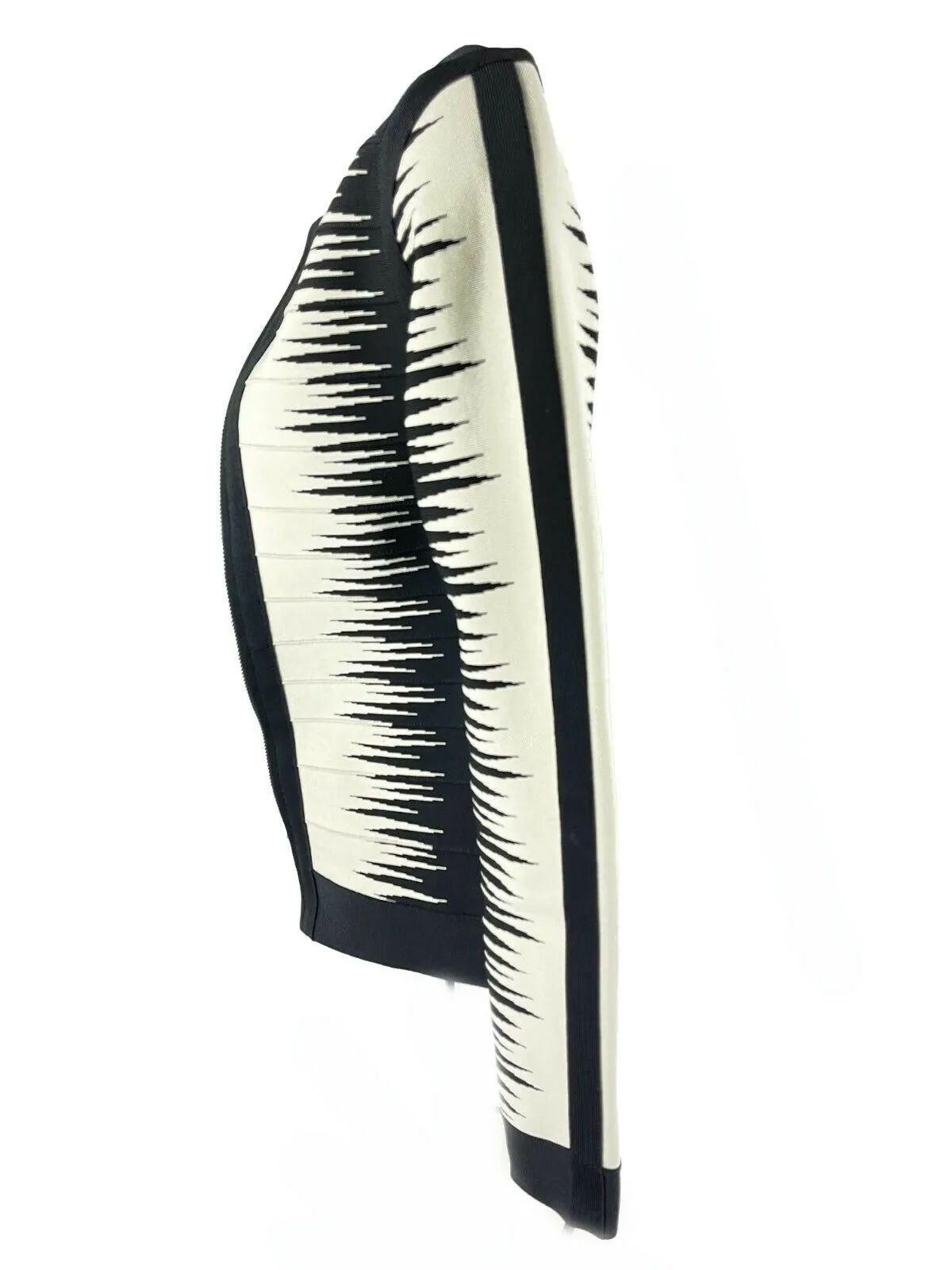 Herve Leger - Britt Ombre Bandage Jacquard Jacket - Black / White - XS