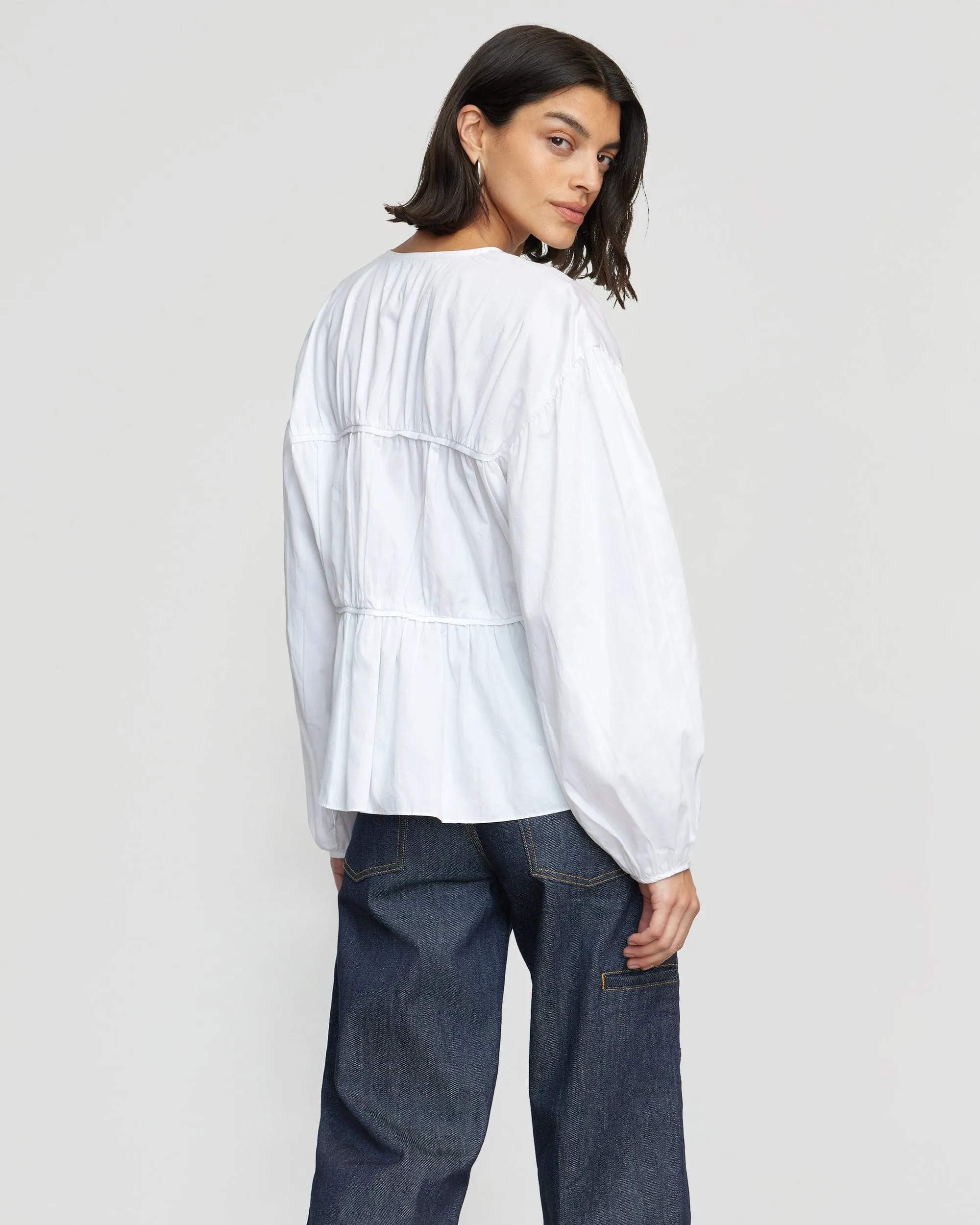 Hira Tie-Front Cotton Blouse