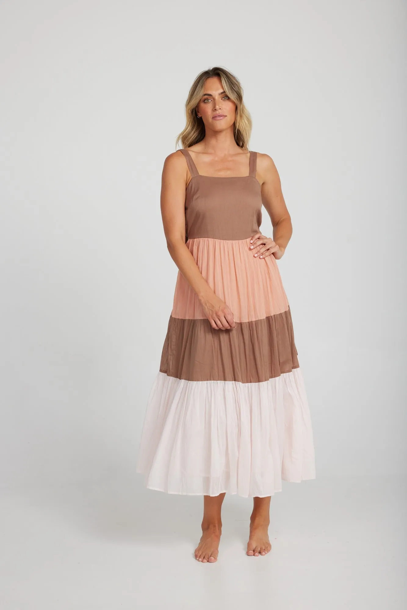 Holiday Carmello Dress Terreacotta/Cocoa/Pink H1135-3