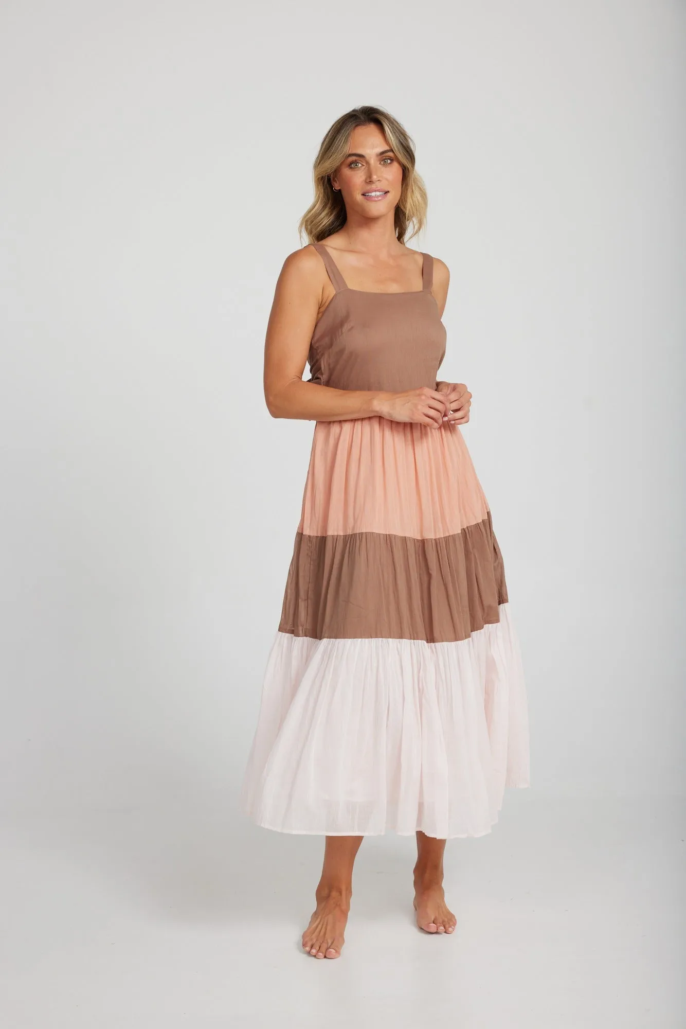 Holiday Carmello Dress Terreacotta/Cocoa/Pink H1135-3