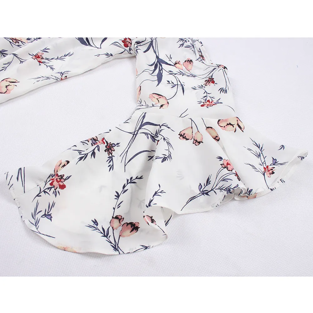 Holiday Style Printed Chiffon Top