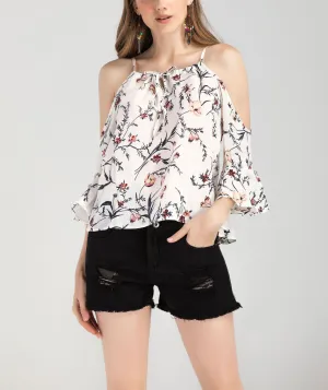 Holiday Style Printed Chiffon Top