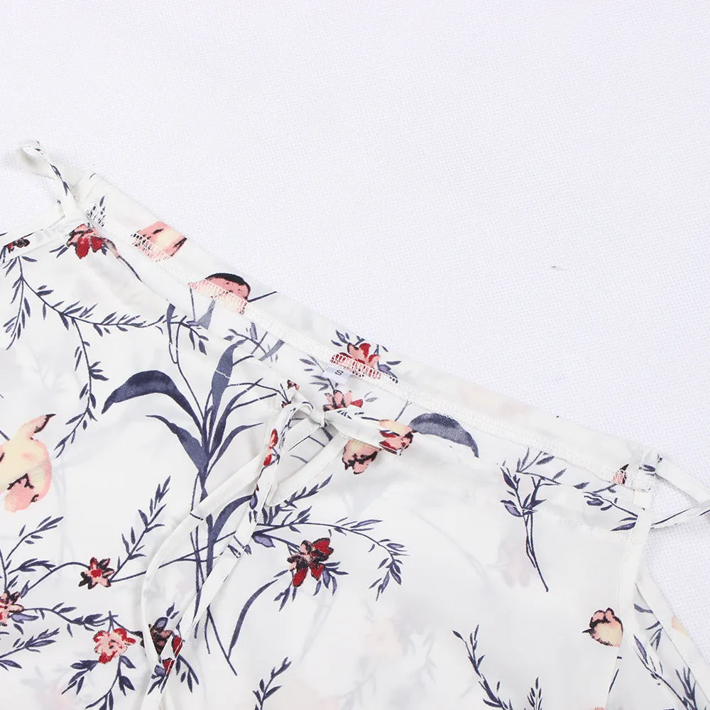 Holiday Style Printed Chiffon Top