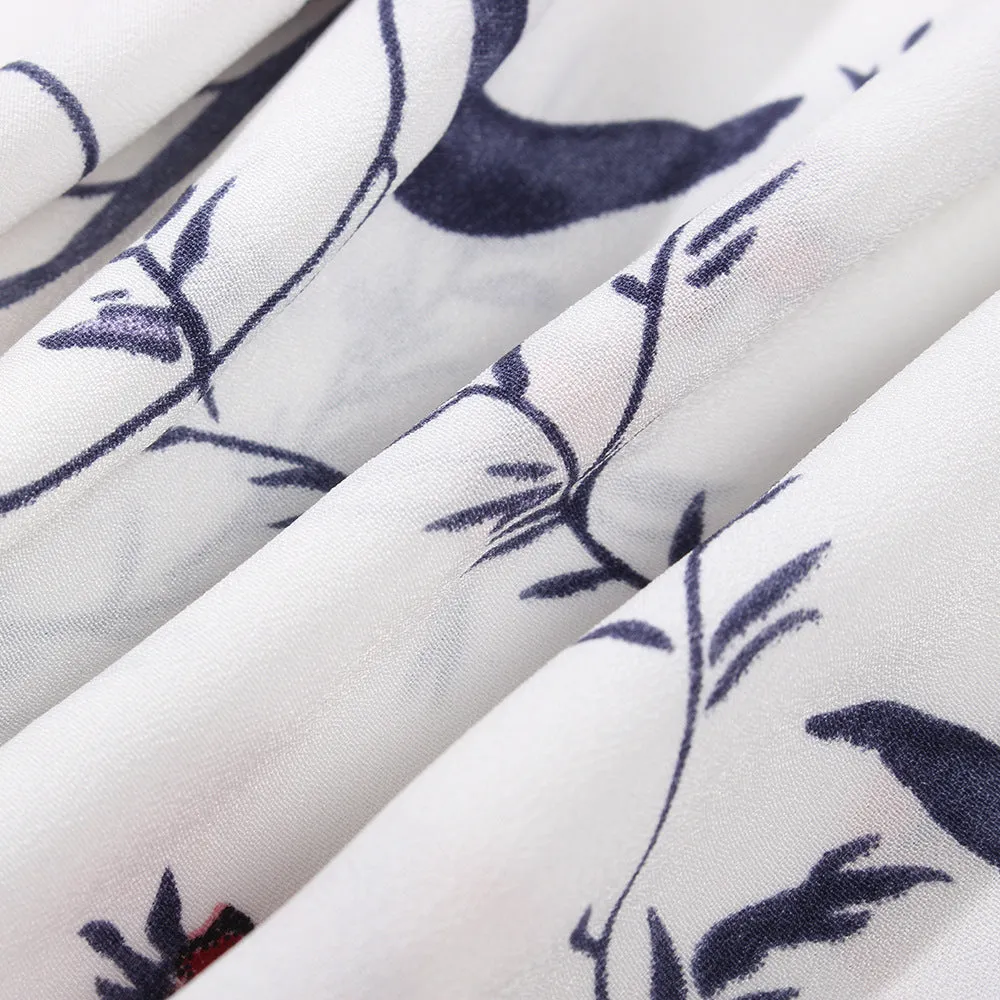 Holiday Style Printed Chiffon Top