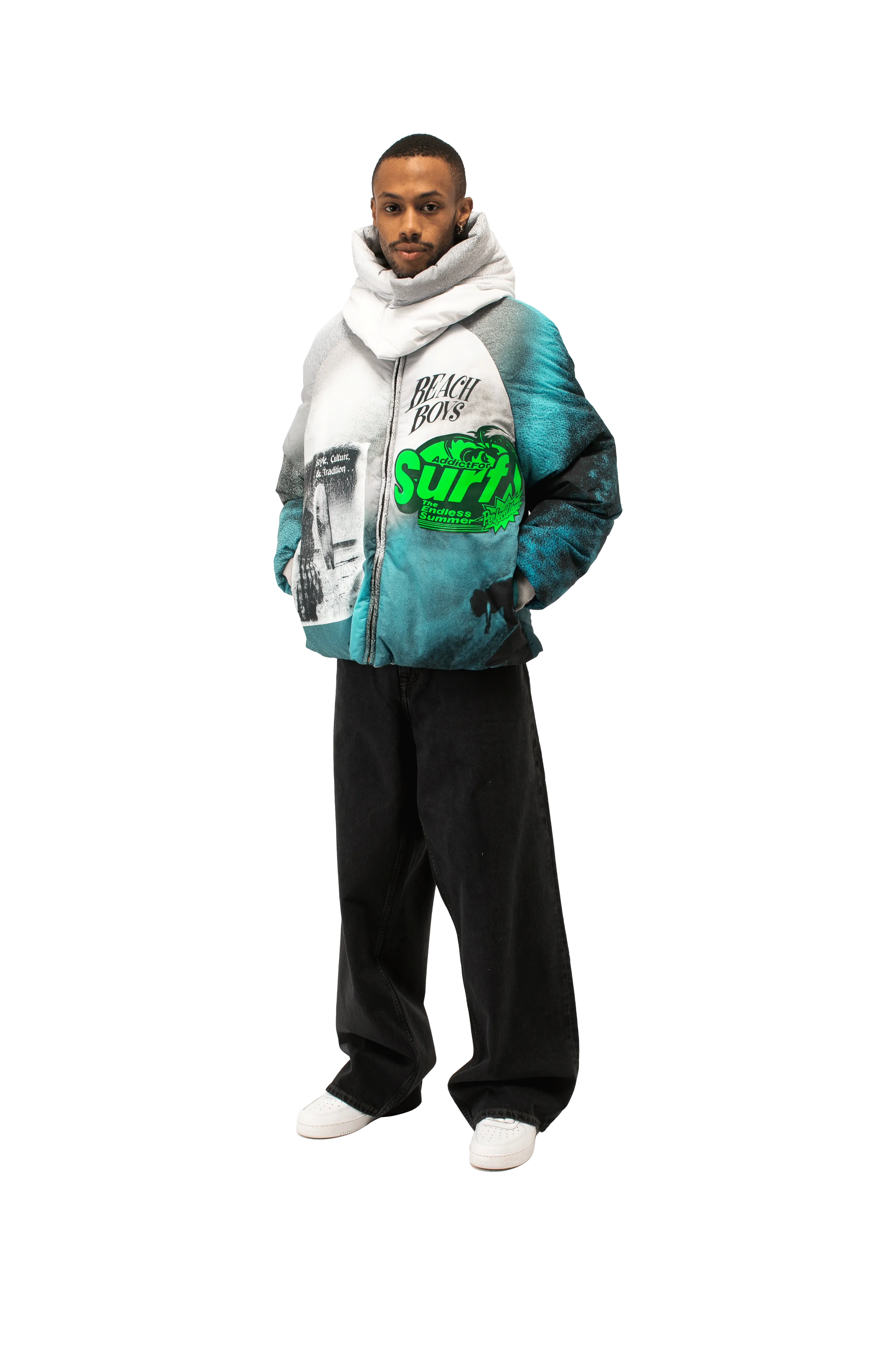 Hooded Puffer Jacket Woven