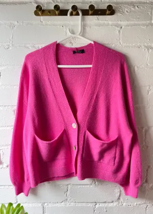 Hot Pink 2 Button Cardigan