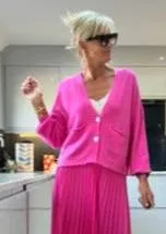 Hot Pink 2 Button Cardigan