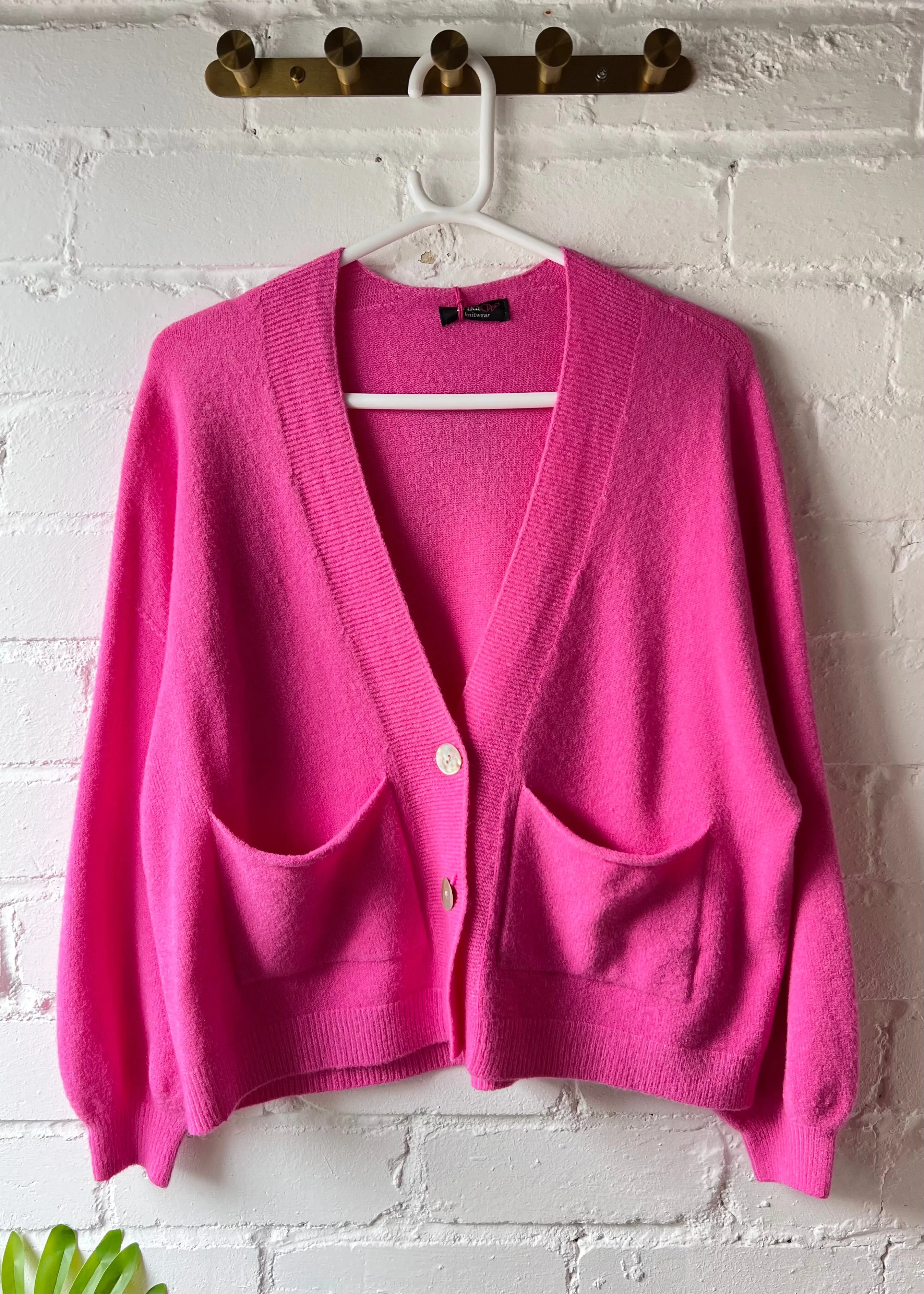 Hot Pink 2 Button Cardigan