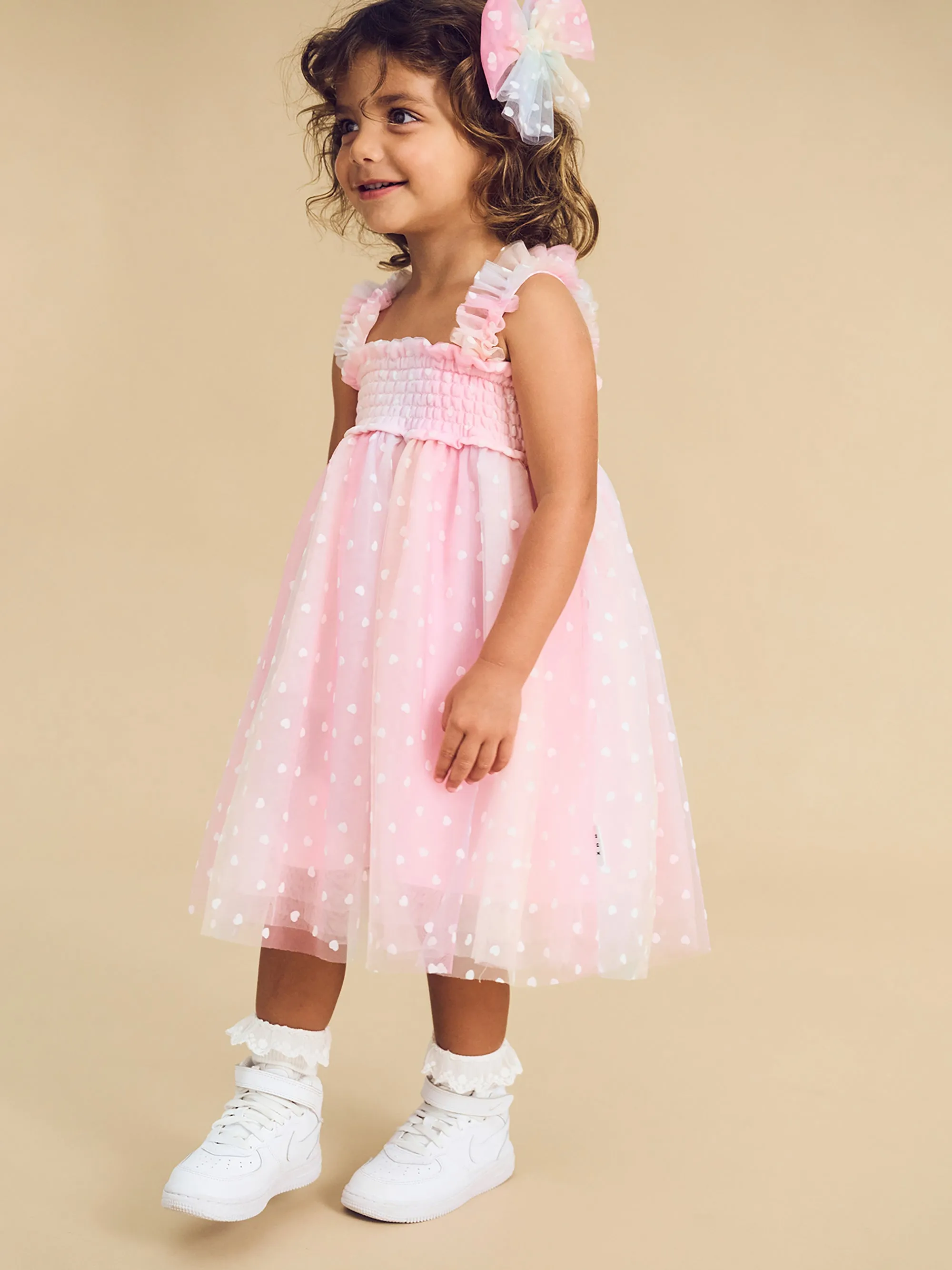 Huxbaby Sweetheart Shirred Tulle Dress