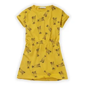 Ice Cream Print Cocktail Dress - Sunshine Yellow