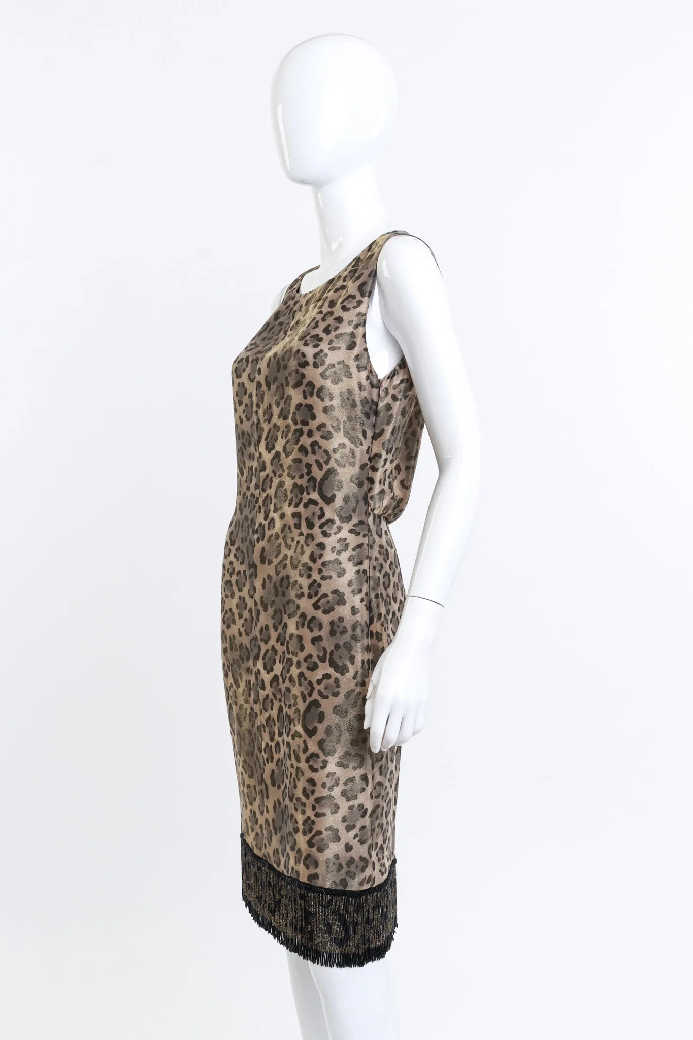 Iridescent Leopard Print Fringe Dress