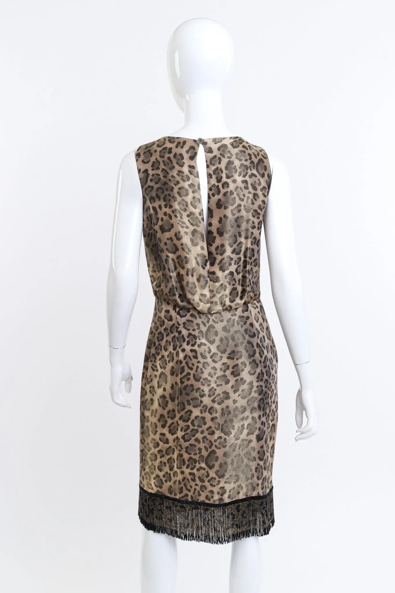 Iridescent Leopard Print Fringe Dress
