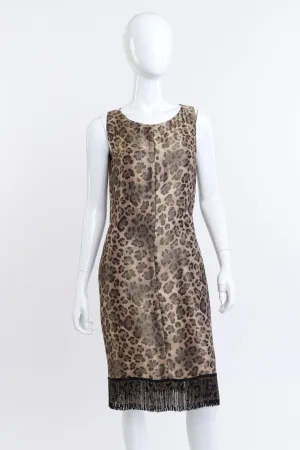 Iridescent Leopard Print Fringe Dress
