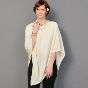 Ivory 100% Pure Cashmere Julian Poncho