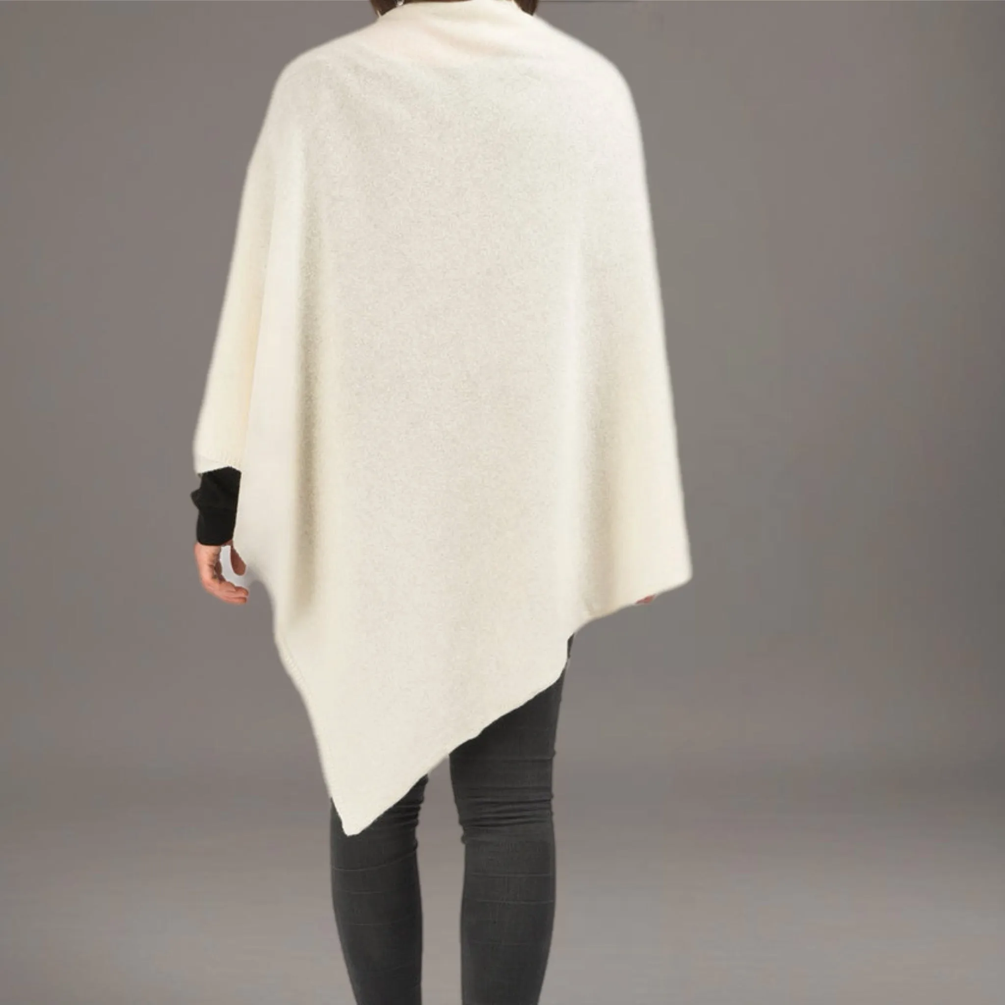 Ivory 100% Pure Cashmere Julian Poncho