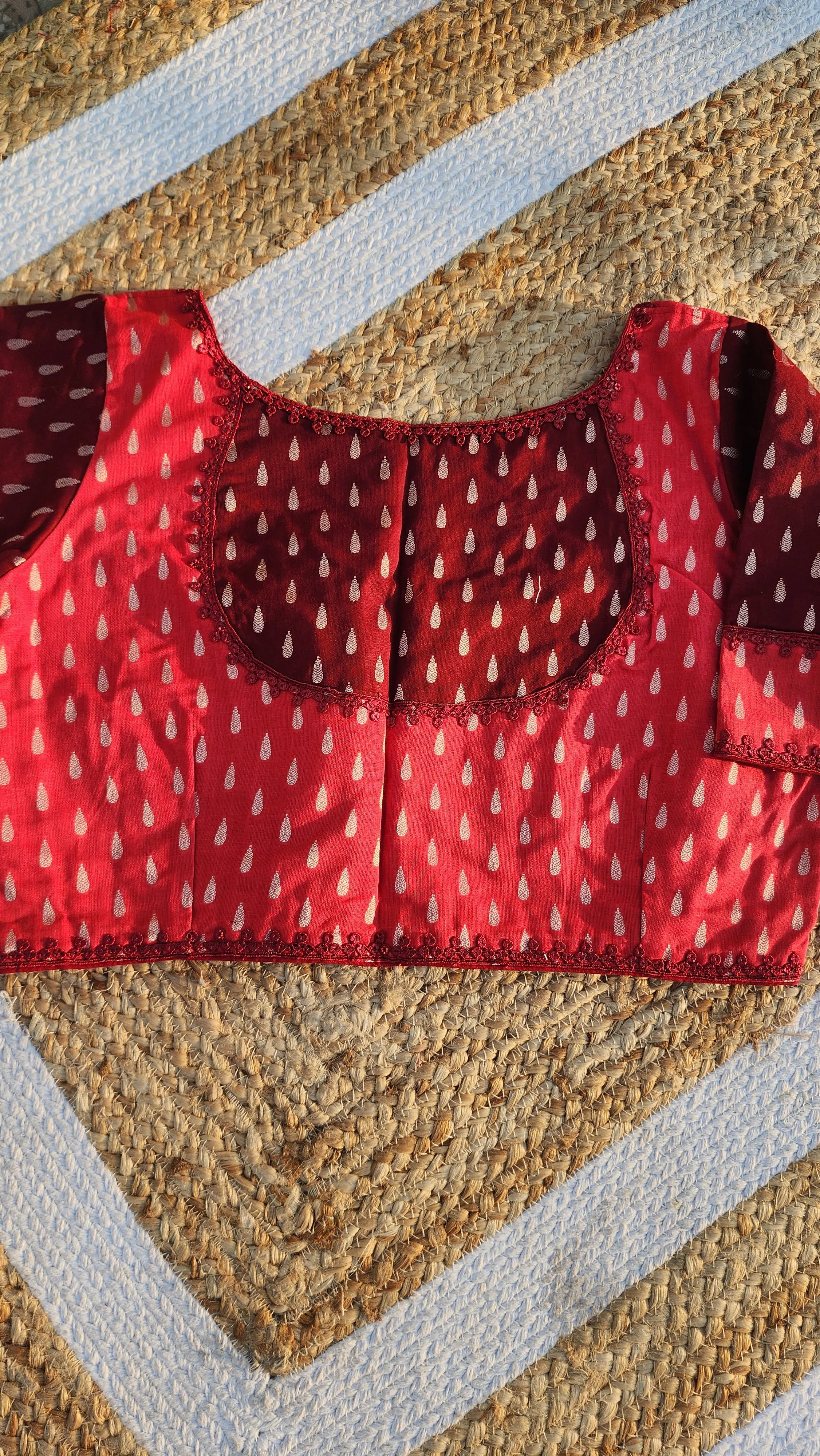 Jacquard Cotton Patchwork Blouse