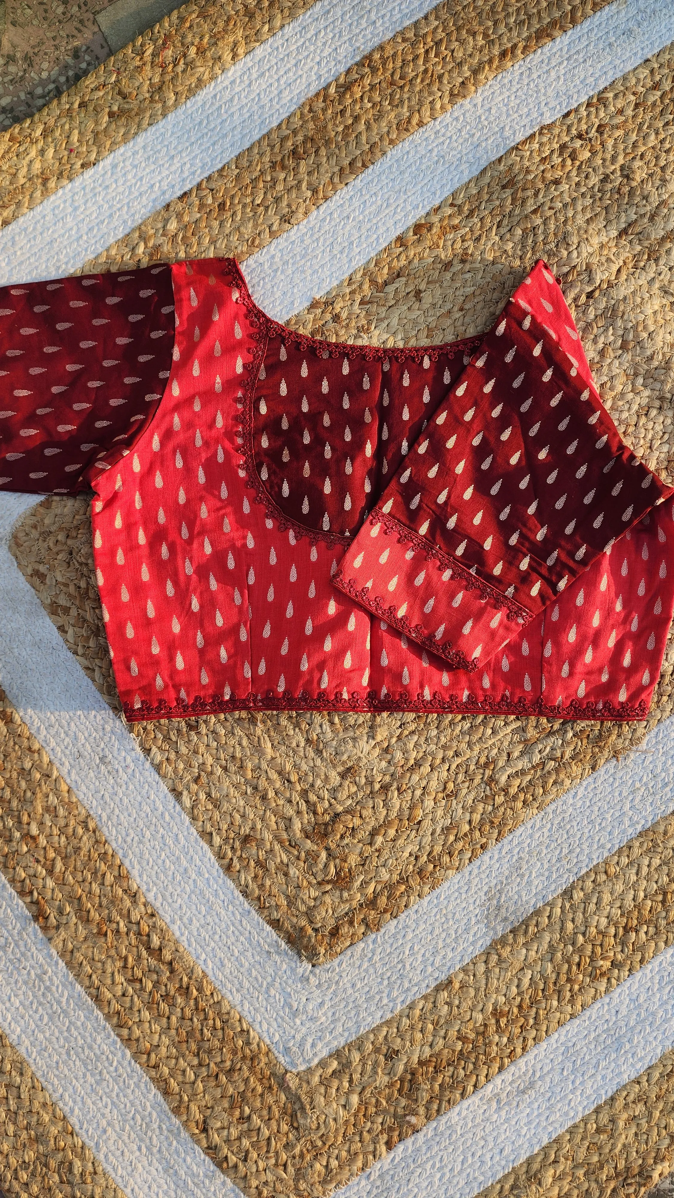 Jacquard Cotton Patchwork Blouse
