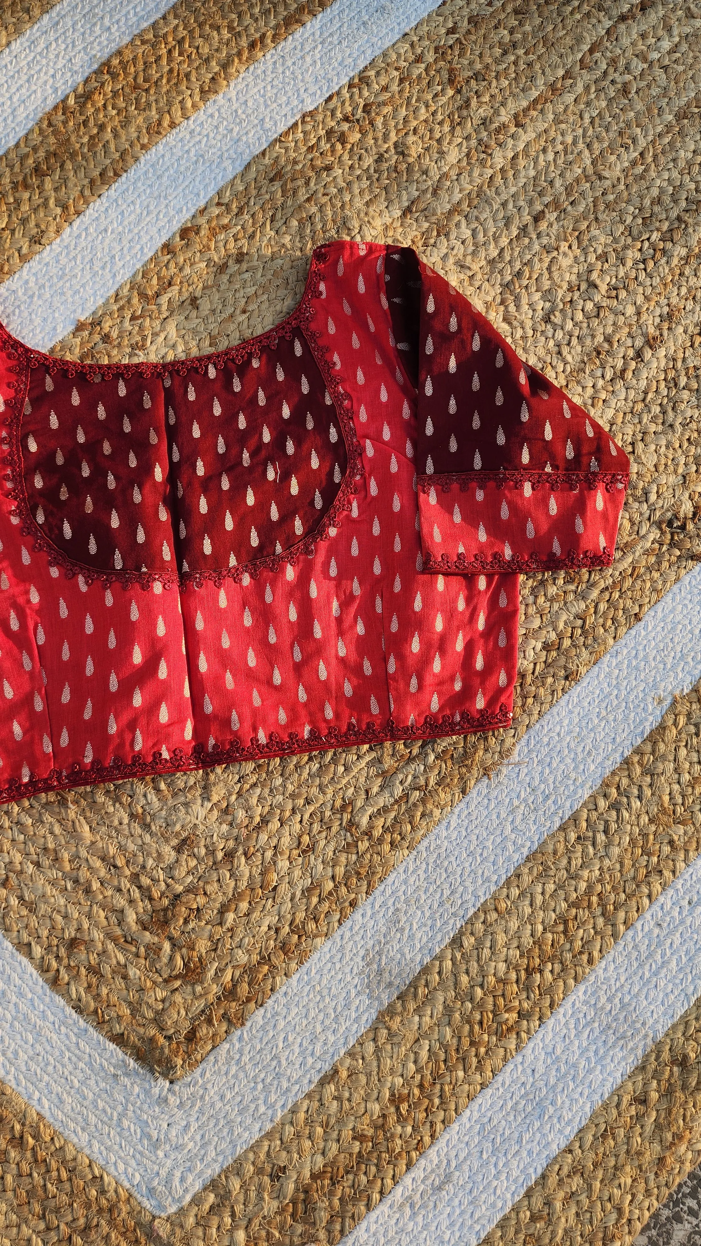 Jacquard Cotton Patchwork Blouse