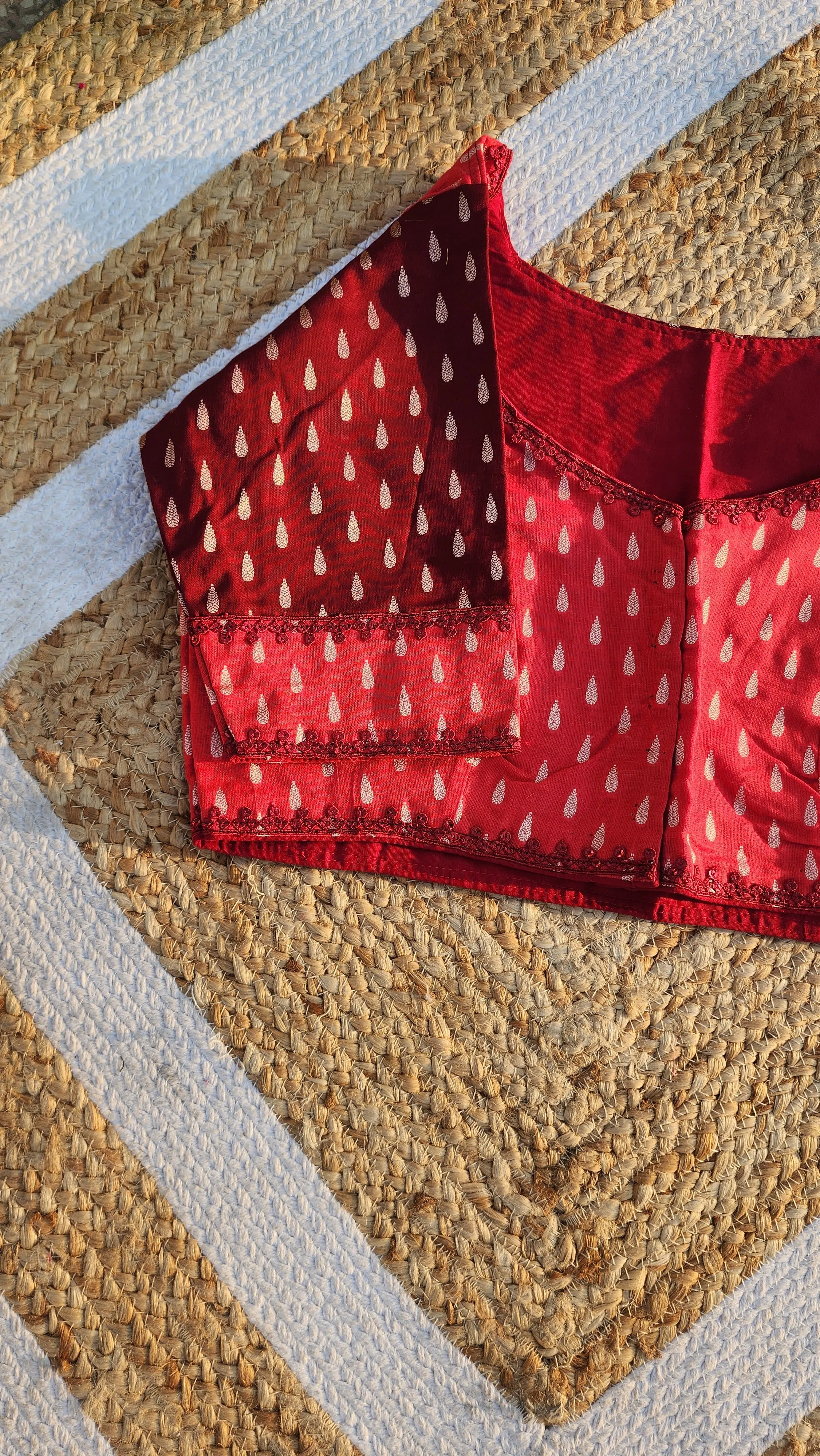 Jacquard Cotton Patchwork Blouse