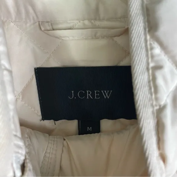 J.Crew Quilted Puffer Jacket Coat Full Zip &amp; Snaps Pockets Women’s