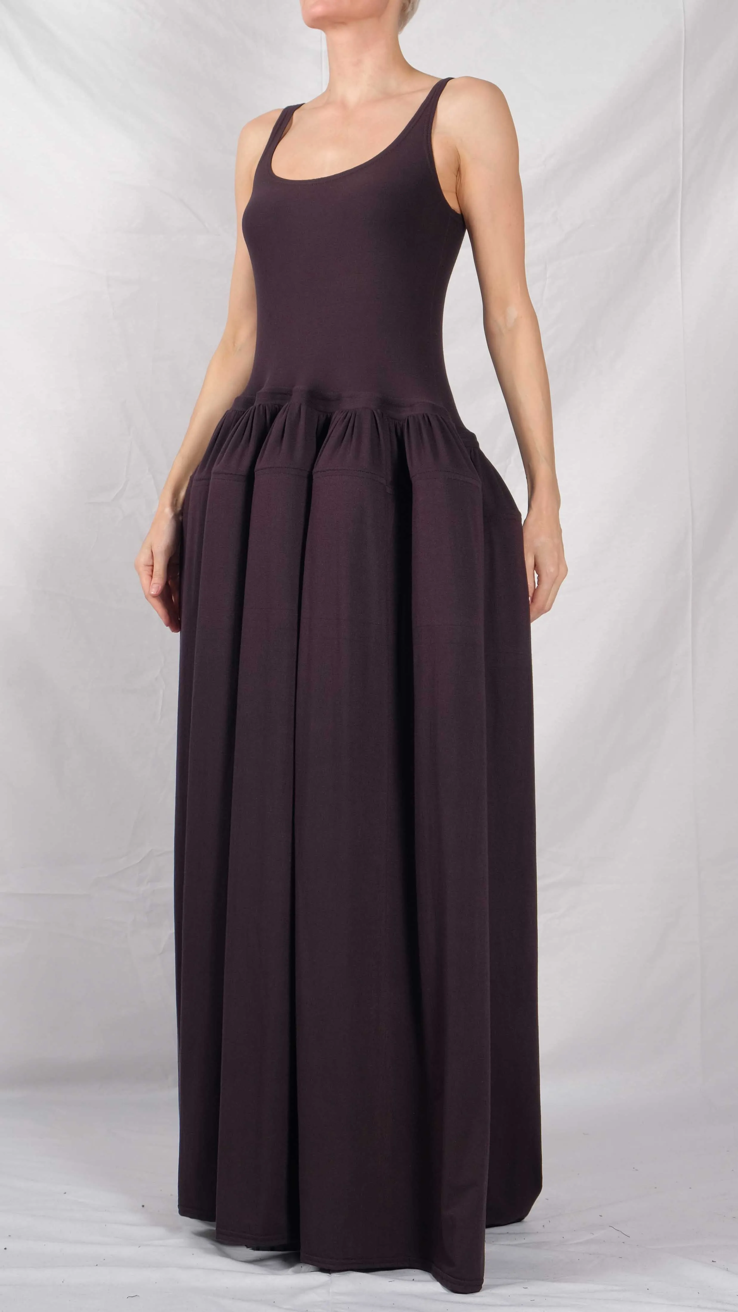 Jersey Ruffled Maxi Dress