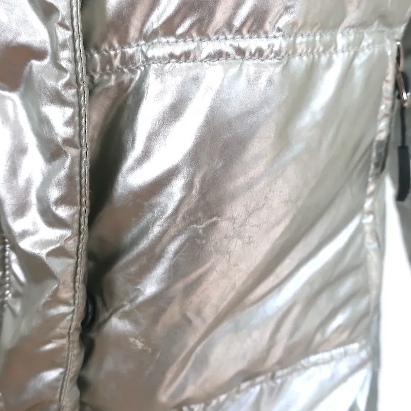 Jet Set Hooded Down Puffer Jacket Silver Size 1