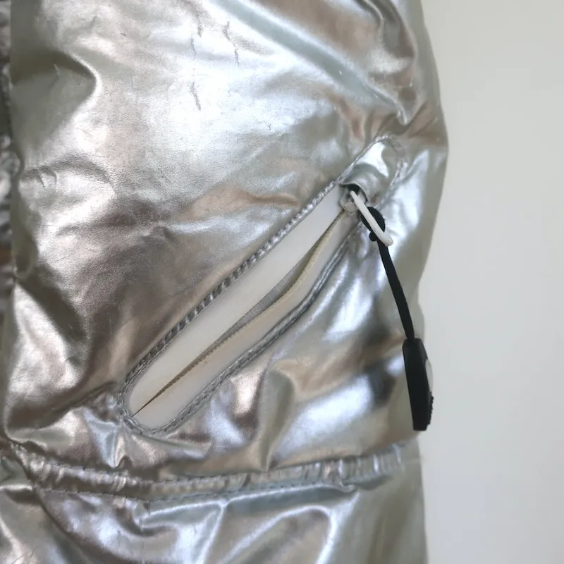 Jet Set Hooded Down Puffer Jacket Silver Size 1