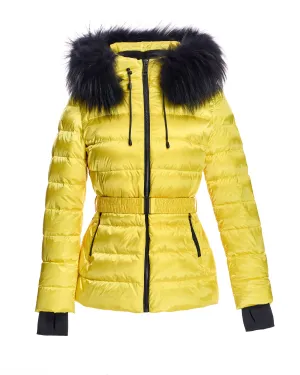 Julia & Stella Nylon Puffer Jacket with Raccoon Trimmed Hood