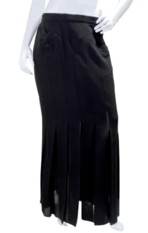 Karl Lagerfeld 1980's Pleated Carwash Slit Skirt